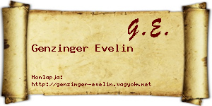 Genzinger Evelin névjegykártya